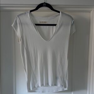 Free People White V-Neck Women's Top